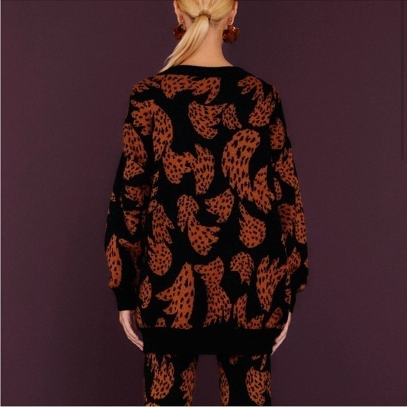 Farm Rio Bananica Print Sweater Animal Print Bananas - Picture 2 of 2